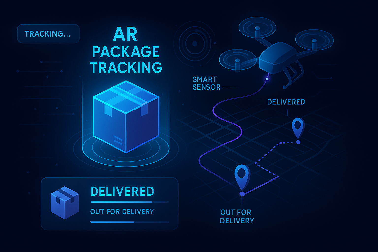 Futuristic package tracking concept